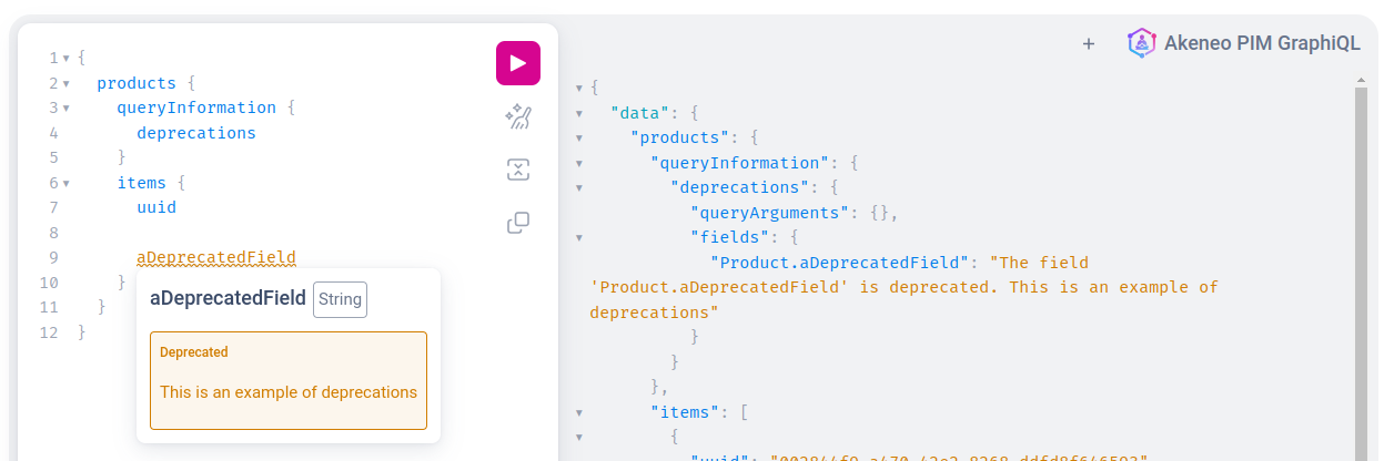 Deprecations In GraphiQL
